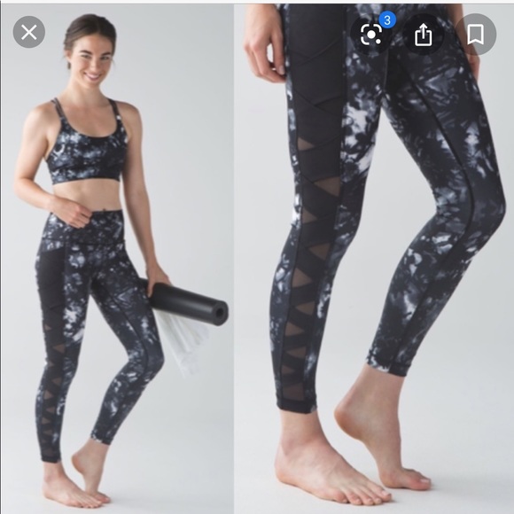 lululemon athletica Pants - Lululemon Black and White Rise and Flow Leggings